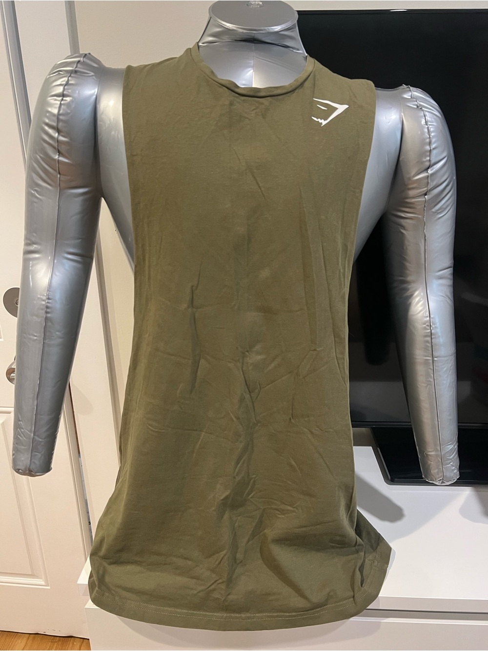 Gymshark Men’s Olive Green Muscle Tank Top Size M